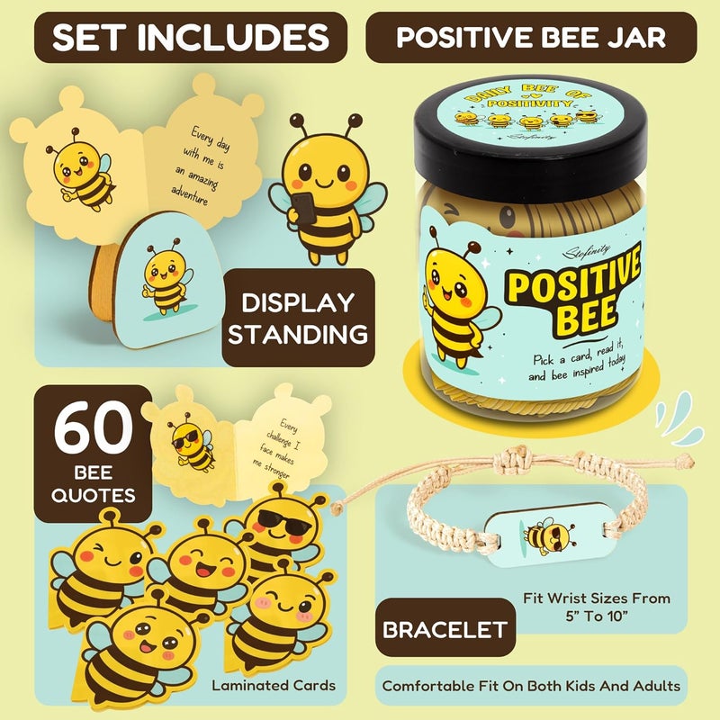STOFINITY Emotional Support Bee Gifts For Women - Positive Gifts For Coworkers Friend, Daily Affirmation Cards For Women Men, Teacher Appreciation Gift For Christmas, Cute Bee Stuff For Birthday - Image 2